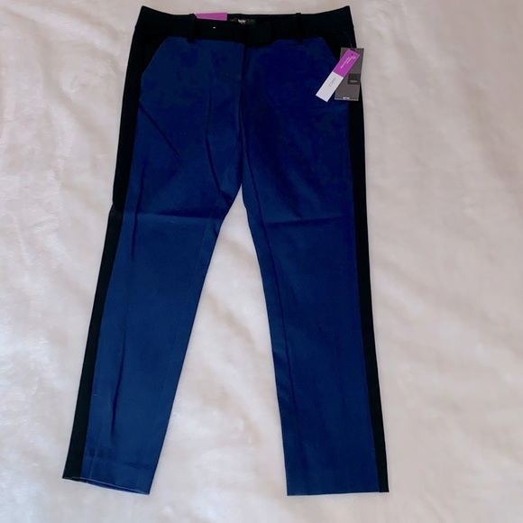 NWT MOSSIMO Mid-rise Fitted Hip & Thigh Ankle Crop Officer Blue Pants Size 10 - Picture 2 of 14